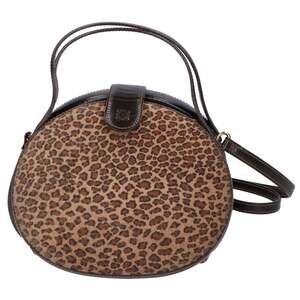 LOEWE Vintage Old Loewe Leopard Suede Embossed Anagram 2-Way Shoulder Bag/Han...